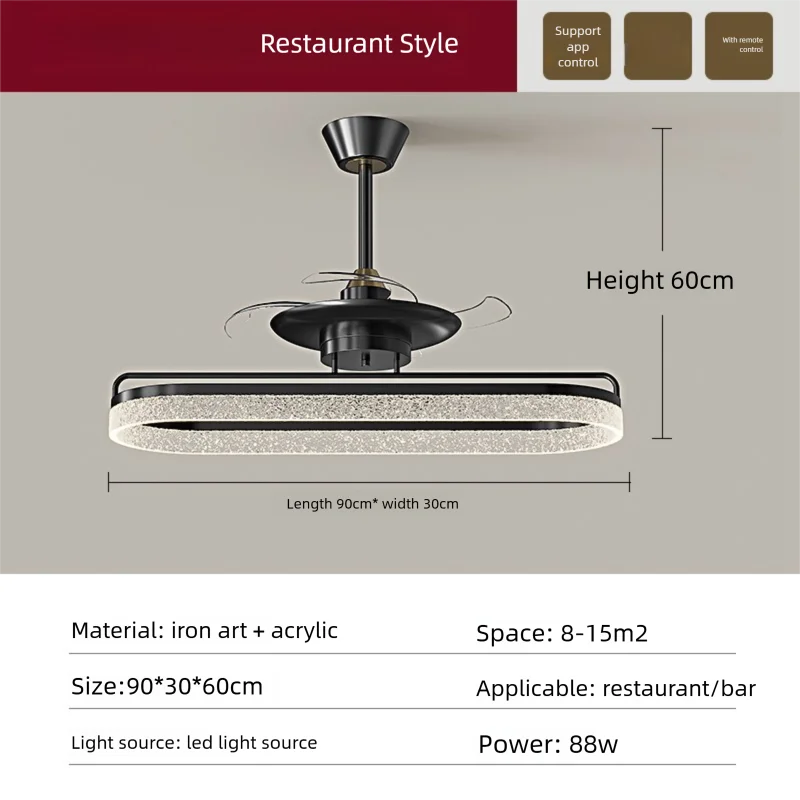 Fan Light 2026 New Living Room Light Luxury High end Italian Minimalist Restaurant Ceiling Fan Light Whole House Lighting Fixtures
