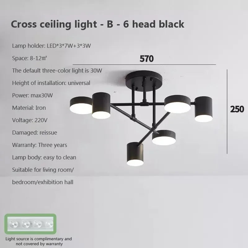 LED Chandelier Modern Semi Black White Gold Luster Ceiling Light For Dining Living Rooms Bedroom Indoor Decors Lamps