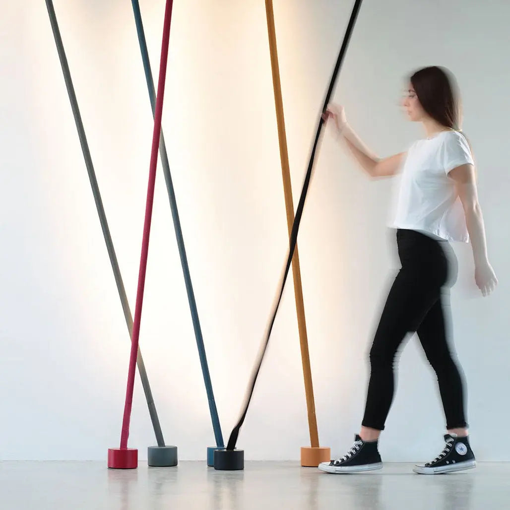 Modern Design LED Braided Floor Lamp for Living Room Lobby Elastic Colorful Minimalist Fabrics Floor Standing Light High Ceiling