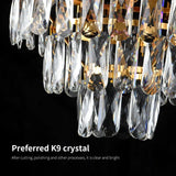 Nordic Luxury Crystal Chandelier Round Pendant Light LED for Living Room Hotel Lobby Hallway Modern Home Decor Hanging Lamp