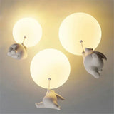 Designer Polar Bear Cartoon Pendant Chandelier - LED Resin Kid's Room Light