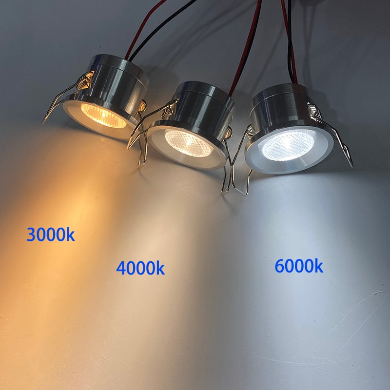 1W 30 degree embedded ceiling light DC12V small spot light bedroom kitchen cabinet jewelry display cabinet LED downlights