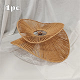 Wabi Sabi Lotus Shaped Woven Lamp Shade Handmade Pendant Cover for Living Room Kitchen Island Farmhouse Lighting Accessory
