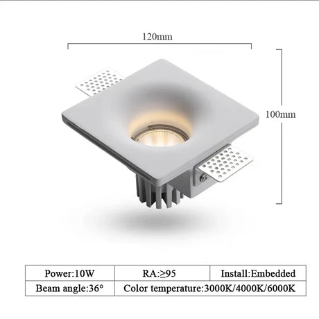 Recessed LED Gypsum Downlight Borderless Zigbee Spotlight Anti-Glare Ceiling Lamp Living Room Bedroom Aisle Embedded Lighting