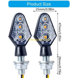 High Efficiency Motorcycle LED Turn Signal Lights (1 Pair) - 1200 Lumens Warm Yellow Blinker Indicators, Waterproof IP67 Universal Fit