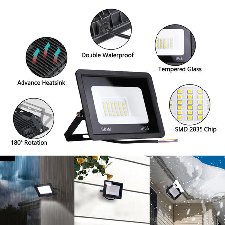 LED Flood Light 10W 20W 30W 50W 100W AC 220V LED Floodlight IP66 Waterproof Reflector Spotlight Street Light Outdoor Garden Lamp
