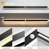 Outdoor Motion Sensor LED Long Wall Light (IP65 Waterproof, 90V-240V) - Modern Black Exterior Porch & Sconce Lamp Fixture for Villa, Garage & Garden