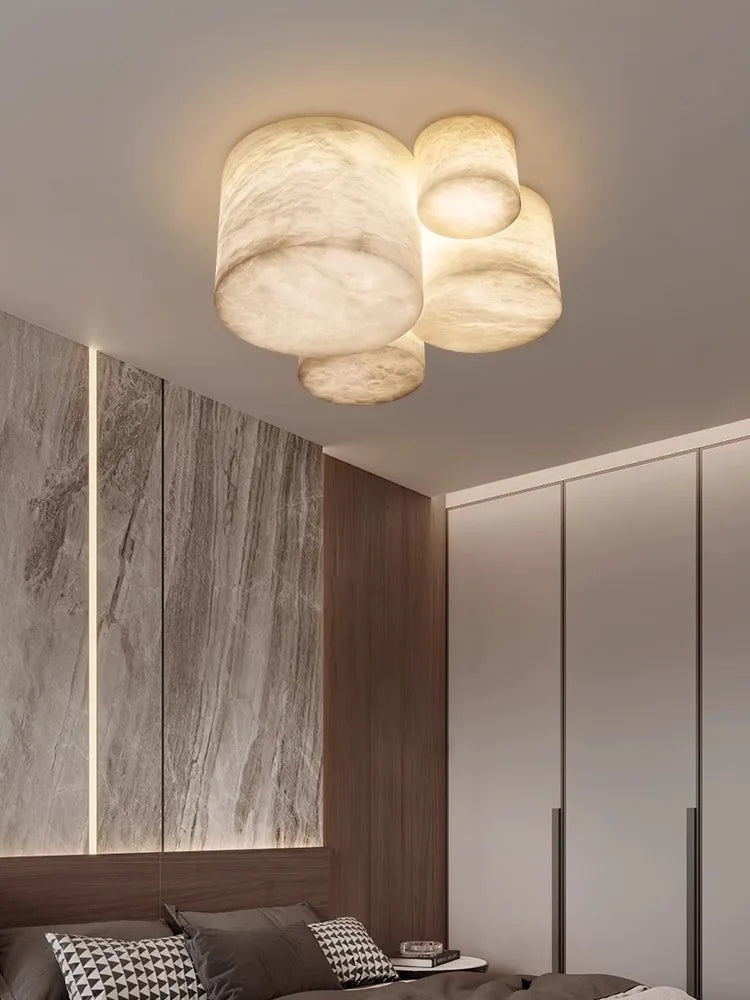 Modern Home Decoration Small Marble Ceiling Lamp Led 2024 New Design Spanish Marble Lusters for Bedroom Hallway