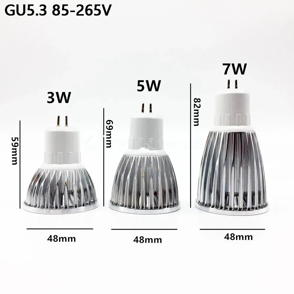 Super Bright LED Spotlight Bulb GU10 Light  Led 110V 220V AC 3W 5W 7W LED GU5.3 GU10 COB LED lamp light GU10 led GU5.3