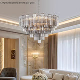 Modern Gold Silver Murano Glass Chandelier Dimmable 3-Color Adjustable Hanging Height Pendant Light Luster for Living Room 2026