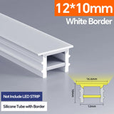Light Strip Silicone Tube LED Diffuser Flexible Black and White Lampshade with Edge Contour Light Mask Plate Cover