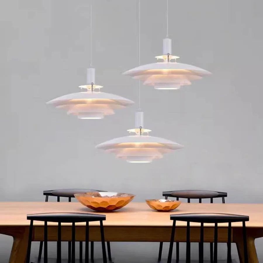 Dia38CM Nordic Umbrella LED Pendant Lamp Kitchen Island Dining Table Pendant Light Creative Art Bedroom Restaurant Hanging Light