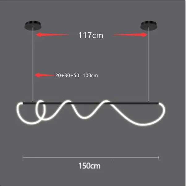 Modern Long Hose Led Art Ceiling Chandelier For Dining Room Kitchen Bar Pendant Lighting Suspension Design Lusters Luminaires