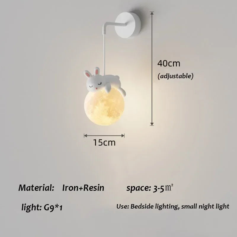 Nordic Little Bear LED Pendant Light - Minimalist Kids Chandelier Hanging Lamp