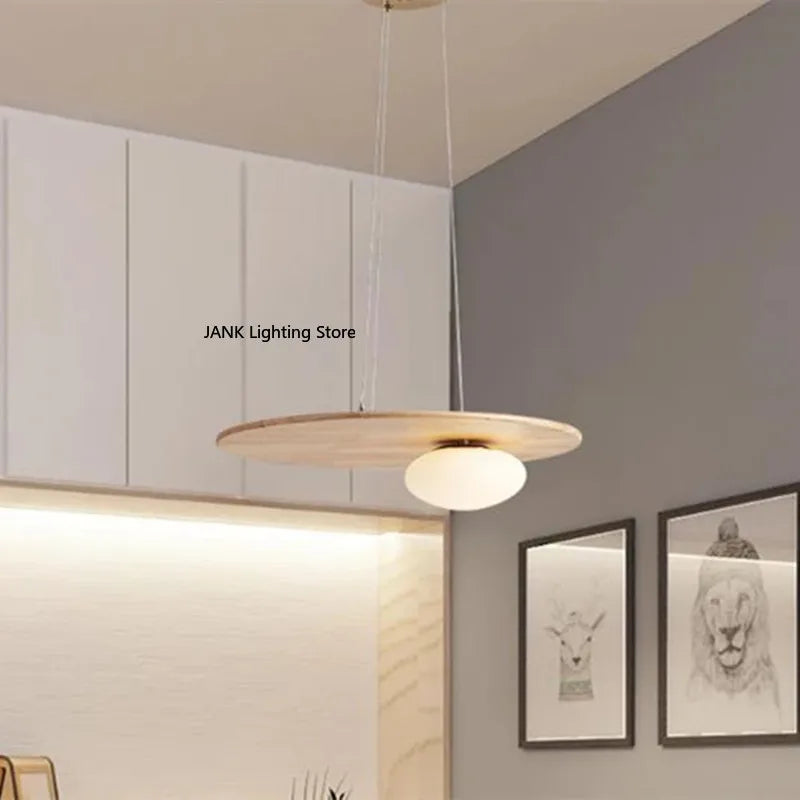 Wabi-sabi Style Wooden Chandelier for Living Room Kitchen Table Decoration Dining Office Japanese Light Including Light Bulbs