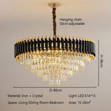 Modern Luxury Crystal LED Chandelier E14 Ceiling Pendant Light for Villa Hotel Lobby Living Dining Bedroom Indoor Decor Lighting