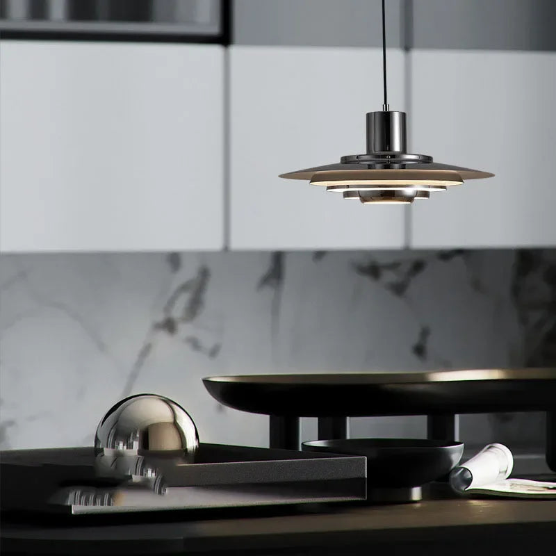 Nordic Lamp White Silver Metal E27 Minimalism LED Chandelier Art Design Kitchen Bedroom Home Decoration Adjustable Pendant Light