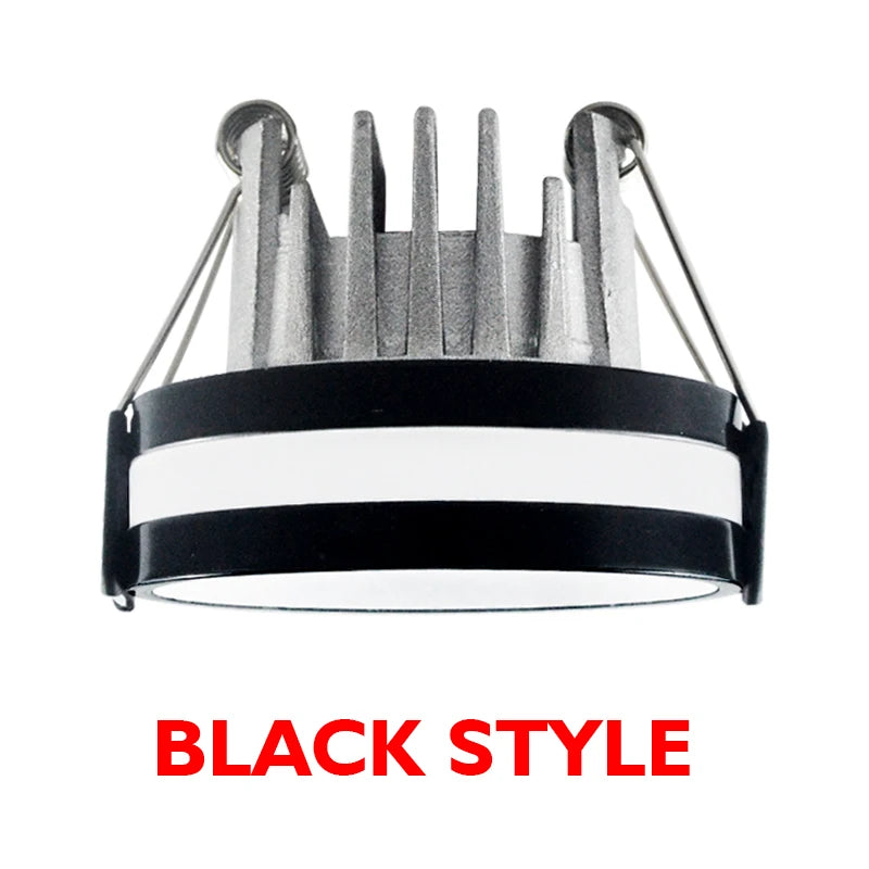 Led Mini Downlight 3W 5W Dimmable Spot Light Recessed Lights ac85-265v Ceiling Indoor Lamp Acrylic Side Glow 220V 230V 110V