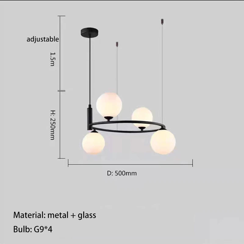 Nordic Designer Led Ceiling Chandelier Glass Lampshade G9 for Living Room Center Table Bedroom Pendant Lights Home Decors Fixture