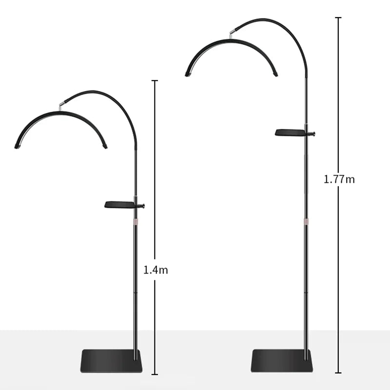 Half Moon lamp Hose with Tray 36W LED High Light Floor Light Adjustable Lashes Extension Tattoo Beauty Skincare Eyebrow Filling