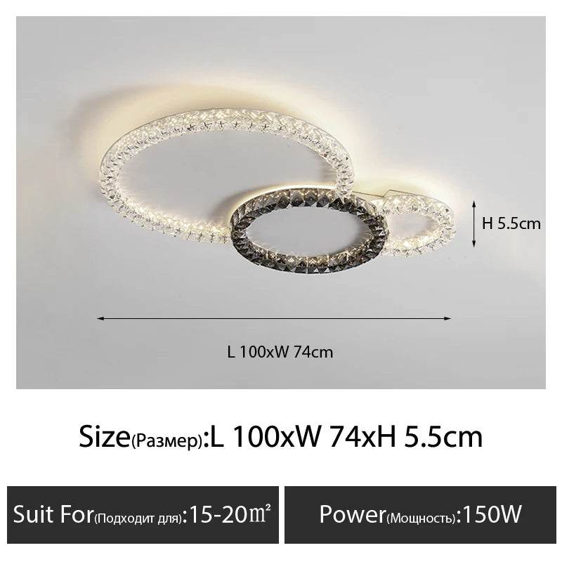 2025 New Modern Simple Light Luxury Crystal Ceiling Lights LED Chandelier Luster Indoor Lighting For Living Room Bedroom lamp