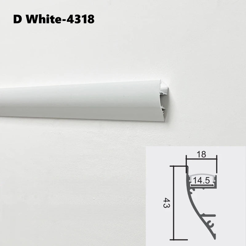 Free Ceiling LED Aluminum Profile Invisible Frameless Gypsum Channel Top Corner Line Lamp Waistline Wall Washer Backlight Light