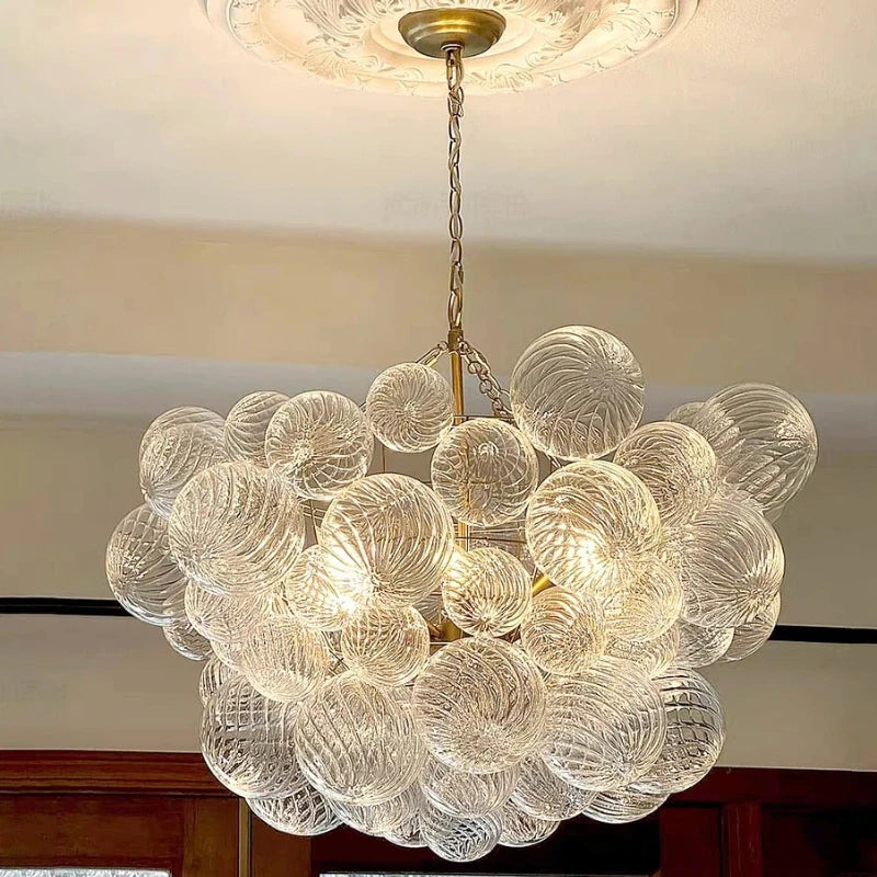 Minimalist Glass Pendant Light Modern Ball Chandelier for Living Dining Room Restaurant Home Decor Indoor Lighting Hanging Lamp