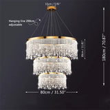 2025 Modern Circular Luxury Crystal Pendant Light Classical Round Chandelier Lighting For Dining Room Living Room Hotel
