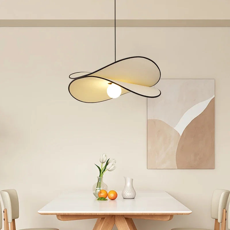 Wabi Sabi Dining table Pendant Lamp Bedroom Living Room Restaurant Shop Creative Fabric Design Pendant light Led Art Chandelier