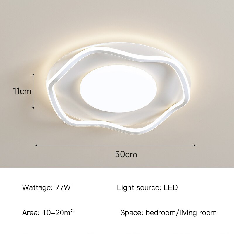 New LED Chandeliers Acrylic Round Lamps for Bedroom Home Decor Study Room Minimalism Indoor Lighting Modern White Ceiling Lights