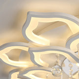 Modern LED Crystal Chandelier - Luxury Flush Mount Ceiling Light for Living Room