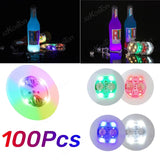 LED Bottle Coaster Sticker Lights (1–200 PCS) - Luminous Cup Lights for Bar, KTV, Wedding, Party & Vase Decoration