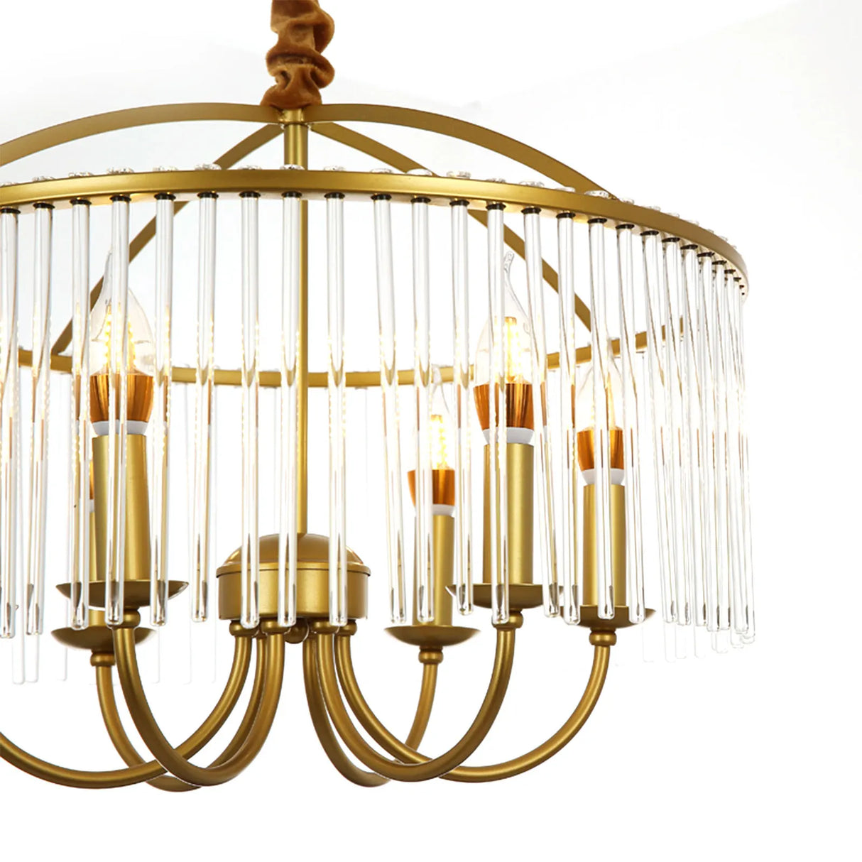 Pendant Light Ceiling Mounted Light Crystal 6-Light Pendant Lamp Vintage Retro Ceiling Hanging Light Fixture