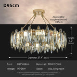 Luxury Crystal Chandelier Living Room High Ceiling Pendant Light Dining Room Hanging Lighting Fixtures Lustre