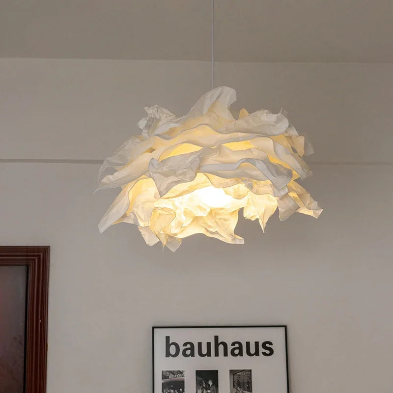 Modern Cloud Paper Pendant Light - White Floating Ceiling Chandelier Lamp Fixture for Living Room, Bedroom, Study, Hotel & Shop Decor