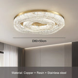 Luxury Gold Lustre Crystal Chandelier Rounded Copper Ceiling Lamp for Dining Living Room Bedroom Home Decoration