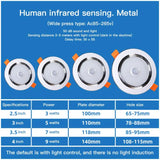 Household Led Spot Light Infrared Sensing Led Ceiling Lamp Night Light Down Lights Sound-controlled Practical
