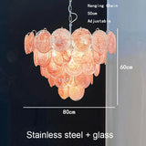 Modern Murano Glass Disc Chandelier Metal Gold Silver Dimmable Ceilings Lustre for Restaurant Hotel Bedroom