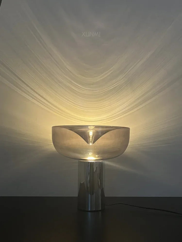 Modern Simple Bedside Table Lamp Nordic Light Luxury Radar Design Model Living Room Bedroom Bedside Light Glass Decorative LED