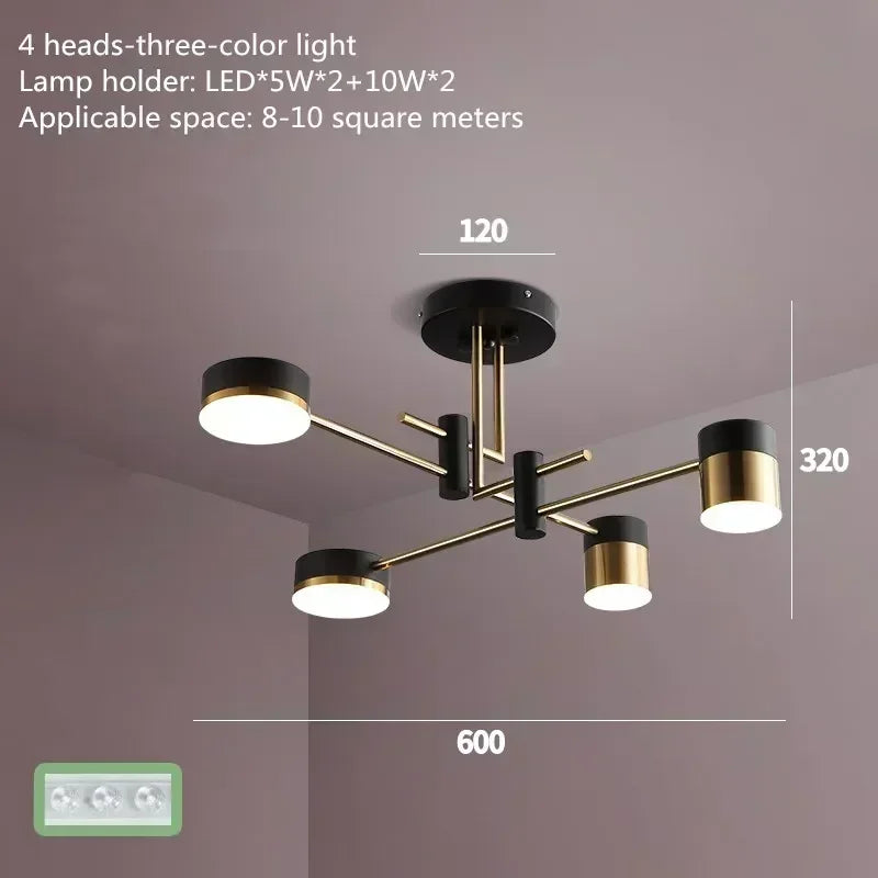 Modern Home Decoration Pendant Light Simple Fashionable Nordic Black Gold Led Lamp Living Room Dining Bedroom Salon Chandeliers