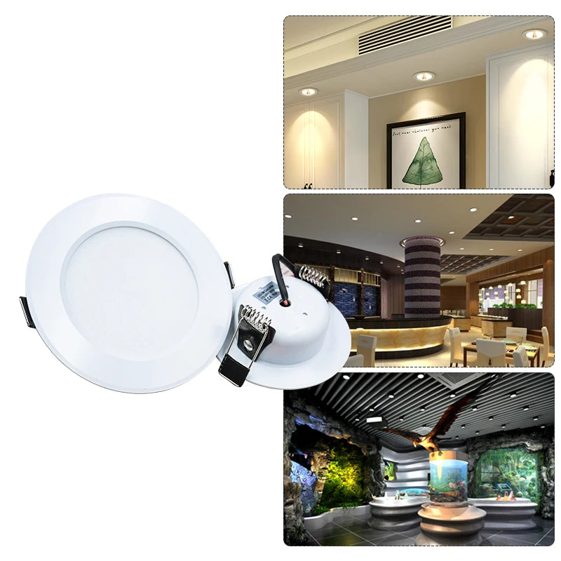 6pcs/lot Led Downlights 220V Ceiling Light 3W 5W 7W Recessed Down Light Round Panel Light 9W 12W 15W Spotlight Indoor Lighting