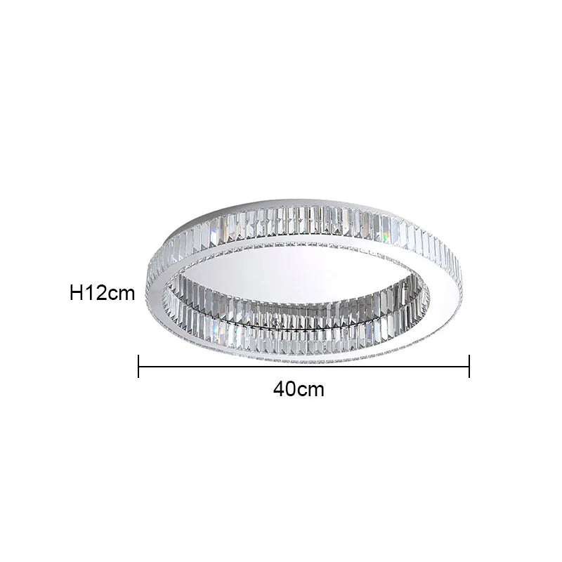 Modern Simple Crystal Circle Lamp Ceiling Chandelier Living Room Bedroom Study Decorative Led Indoor Lighting