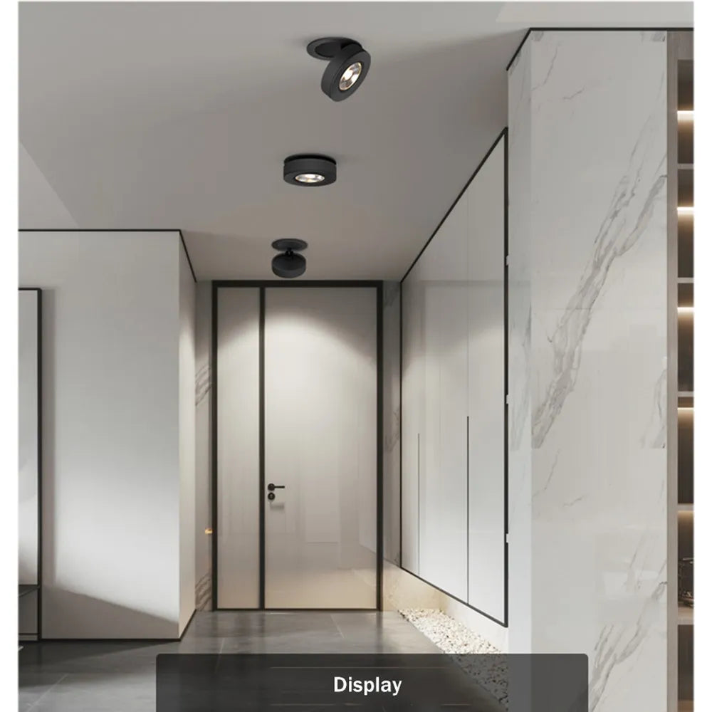 LED Adjustable Dimmable Ceiling Spotlight Spot Light Downlight White Black Spotlight for Hallway Gallery Display Living Room