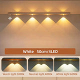 Ultra-Thin Motion Sensor LED Under Cabinet Light (Wireless & Rechargeable) - 3-Color Dimmable Lighting for Kitchen, Wardrobe & Bedroom