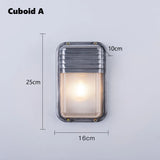 Retro Aluminum Outdoor LED Wall Lamp E27 Waterproof Moisture Industrial Garden Porch Light Bathroom Balcony Glass Ceiling Light