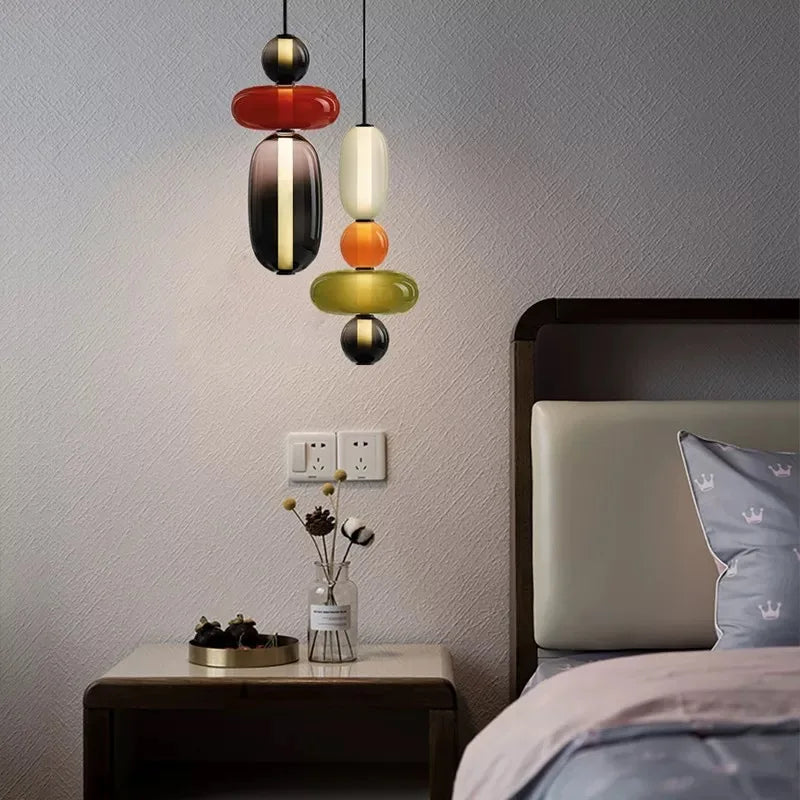 Candy Glass Chandelier Creative Hanging Lamp Pendant Light Ceiling Suspension for Loft Living Dining Room