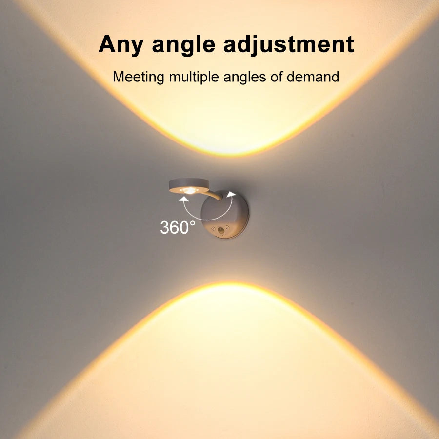 Led Motion Sensor Night Light USB Rechargeable Induction Wireless Dimmable Wall Lamp For Kitchen Bedroom Living Room Mural Light