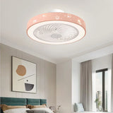 Pink Blue Ceiling Fans with Lights 6 Speeds APP+Remote Control Iron Fan Light Led 3 Color Dimmable Bedroom Living Room Fan Lamp