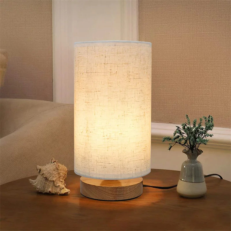USB Powered Modern Nordic Wood Table Lamp Night Light for Bedroom Illumination Warm White Gift Wooden Bedside Kids Room Decors