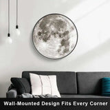 3D Moon Wall Sconce - Dimmable Indoor LED Decor Light for Hallway & Coffee Bar